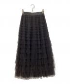 Ameriアメリ）の古着「BLACK TULLE RAFFLE SKIRT」｜ブラック