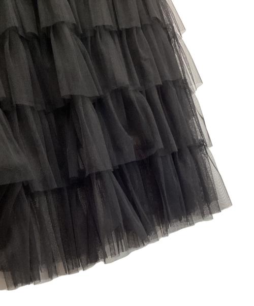 Ameri（アメリ）AMERI (アメリ) BLACK TULLE RAFFLE SKIRT ブラック サイズ:Sの古着・服飾アイテム