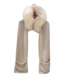 FOXEY（フォクシー）の古着「ファーフーディストール」｜ベージュ