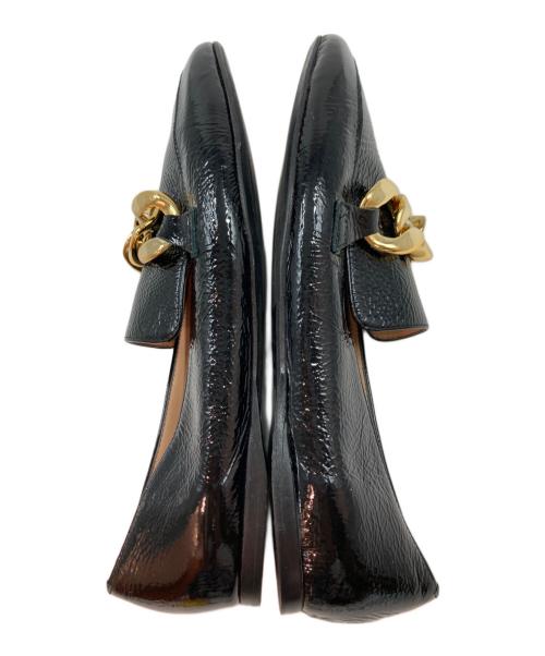 FABIO RUSCONI（ファビオルスコーニ）FABIO RUSCONI (ファビオルスコーニ) ビッグチェーンエナメルローファー ブラック サイズ:38の古着・服飾アイテム