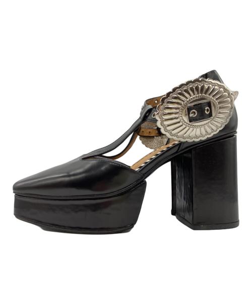 TOGA PULLA（トーガ プルラ）TOGA PULLA (トーガ プルラ) Tストラッププラットフォームパンプス ブラック サイズ:36の古着・服飾アイテム