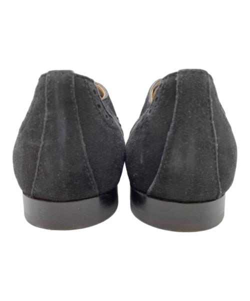 Manolo Blahnik（マノロブラニク）Manolo Blahnik (マノロブラニク) ウイングチップスエードレザーシューズ ブラック サイズ:35の古着・服飾アイテム