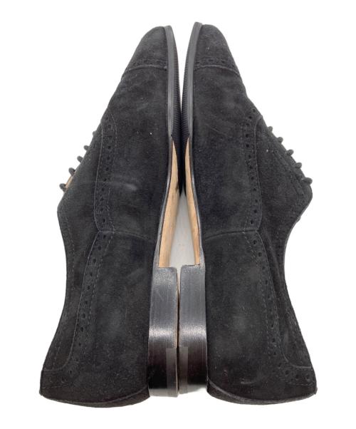 Manolo Blahnik（マノロブラニク）Manolo Blahnik (マノロブラニク) ウイングチップスエードレザーシューズ ブラック サイズ:35の古着・服飾アイテム