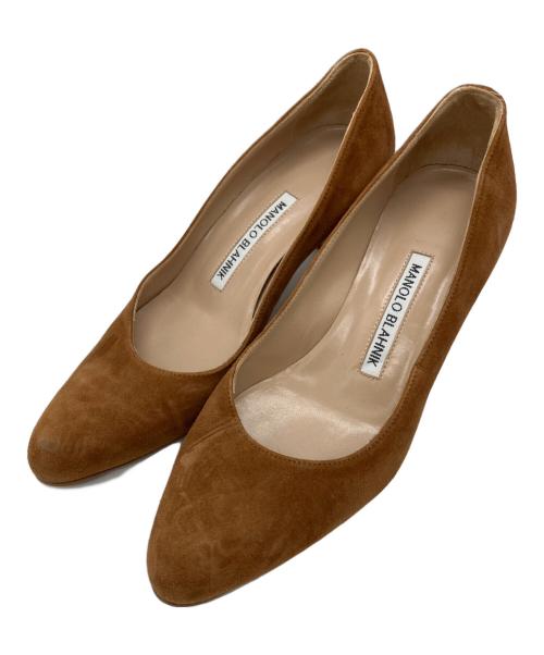 Manolo Blahnik（マノロブラニク）Manolo Blahnik (マノロブラニク) スウェードパンプス ブラウン サイズ:35の古着・服飾アイテム