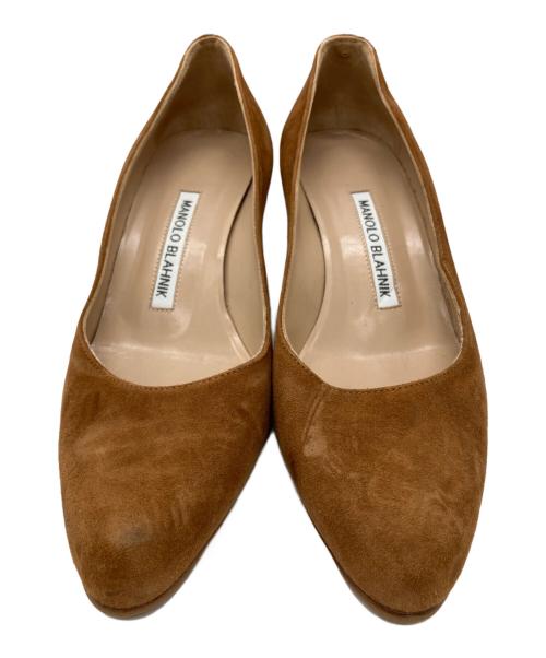 Manolo Blahnik（マノロブラニク）Manolo Blahnik (マノロブラニク) スウェードパンプス ブラウン サイズ:35の古着・服飾アイテム