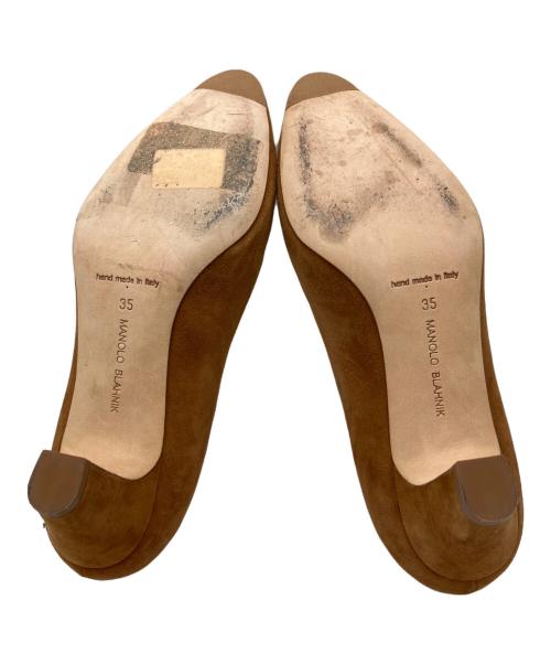 Manolo Blahnik（マノロブラニク）Manolo Blahnik (マノロブラニク) スウェードパンプス ブラウン サイズ:35の古着・服飾アイテム