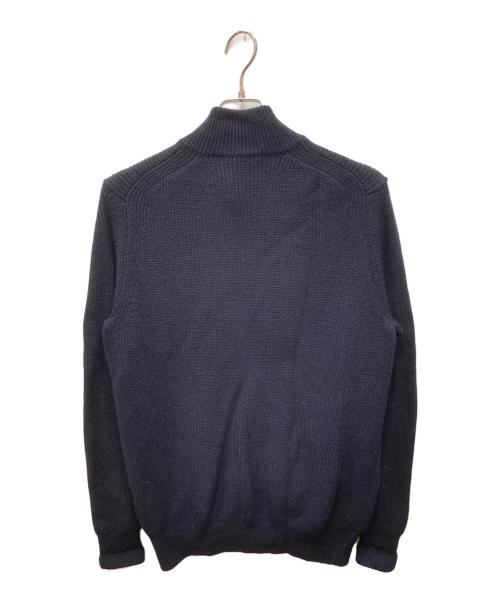 SLOANE（スローン）SLOANE (スローン) 7Gメリノウール畦編みジップカーディガン ネイビー サイズ:3の古着・服飾アイテム