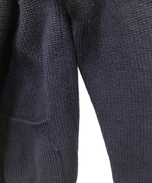 SLOANE（スローン）SLOANE (スローン) 7Gメリノウール畦編みジップカーディガン ネイビー サイズ:3の古着・服飾アイテム