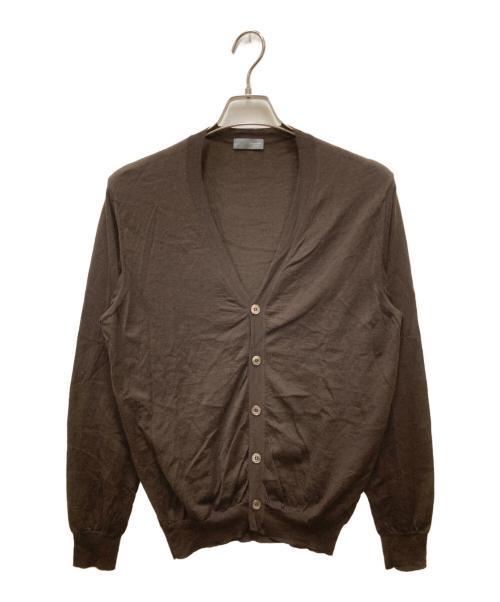 Drumohr（ドルモア）Drumohr (ドルモア) ハオゲージニットカーディガン ブラウン サイズ:50の古着・服飾アイテム
