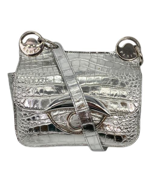 KENZO（ケンゾー）KENZO (ケンゾー) アイモチーフ型押しショルダーバッグ シルバーの古着・服飾アイテム