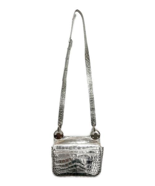 KENZO（ケンゾー）KENZO (ケンゾー) アイモチーフ型押しショルダーバッグ シルバーの古着・服飾アイテム