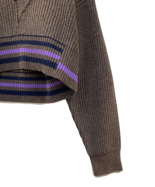 6(ROKU) BEAUTY&YOUTH（ロク ビューティーアンドユース）6(ROKU) BEAUTY&YOUTH (ロク ビューティーアンドユース) クリケット ニット プルオーバー ブラウン サイズ:-の古着・服飾アイテム