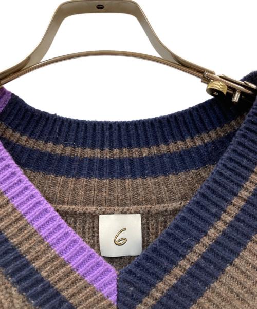 6(ROKU) BEAUTY&YOUTH（ロク ビューティーアンドユース）6(ROKU) BEAUTY&YOUTH (ロク ビューティーアンドユース) クリケット ニット プルオーバー ブラウン サイズ:-の古着・服飾アイテム