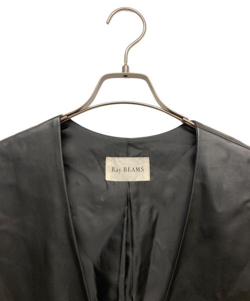 RAY BEAMS（レイ ビームス）RAY BEAMS (レイ ビームス) フェイクレザースリットベスト ブラック サイズ:FREE 未使用品の古着・服飾アイテム