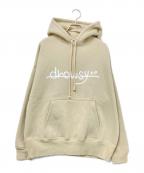 drowsy..ドロージー）の古着「FRONT SIMPLE LOGO HOODIE」｜ベージュ