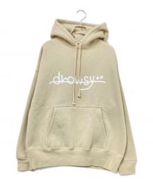 drowsy..（ドロージー）の古着「FRONT SIMPLE LOGO HOODIE」｜ベージュ