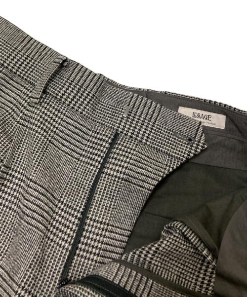 journal standard L'essage（ジャーナルスタンダード レサージュ）journal standard L'essage (ジャーナルスタンダード レサージュ) チェック/ヘリンボン2タックパンツ ブラック サイズ:38の古着・服飾アイテム