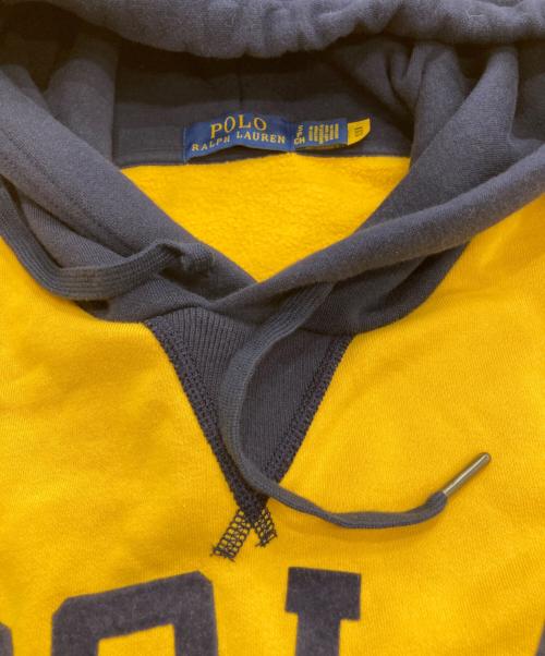 POLO RALPH LAUREN（ポロ・ラルフローレン）POLO RALPH LAUREN (ポロ・ラルフローレン) プルオーバーパーカー イエロー×ネイビー サイズ:Sの古着・服飾アイテム