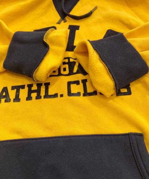 POLO RALPH LAUREN（ポロ・ラルフローレン）POLO RALPH LAUREN (ポロ・ラルフローレン) プルオーバーパーカー イエロー×ネイビー サイズ:Sの古着・服飾アイテム