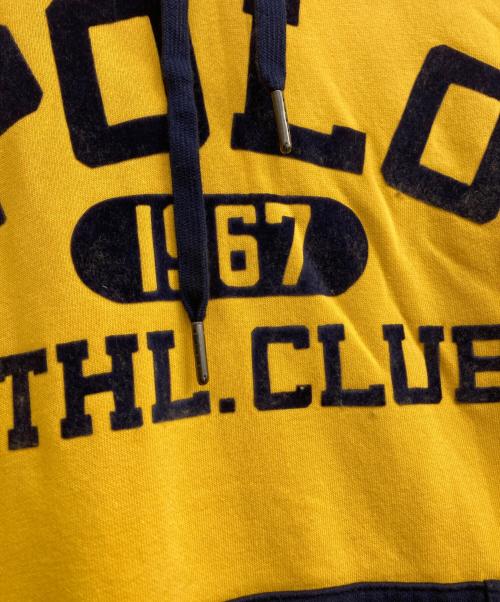 POLO RALPH LAUREN（ポロ・ラルフローレン）POLO RALPH LAUREN (ポロ・ラルフローレン) プルオーバーパーカー イエロー×ネイビー サイズ:Sの古着・服飾アイテム