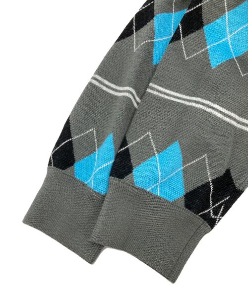FRED PERRY（フレッドペリー）FRED PERRY (フレッドペリー) アーガイル柄ニット グレー サイズ:XLの古着・服飾アイテム