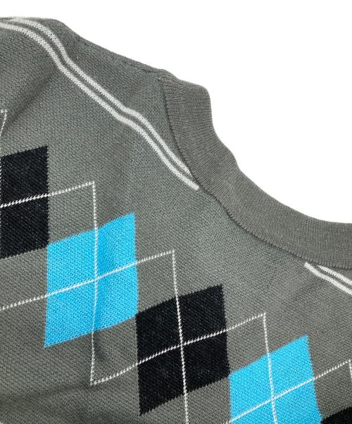 FRED PERRY（フレッドペリー）FRED PERRY (フレッドペリー) アーガイル柄ニット グレー サイズ:XLの古着・服飾アイテム