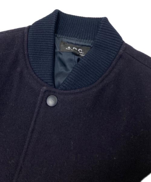 A.P.C.（アーペーセー）A.P.C. (アーペーセー) アームレザースタジャン ネイビー サイズ:XSの古着・服飾アイテム