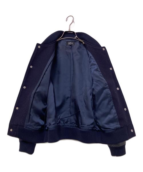 A.P.C.（アーペーセー）A.P.C. (アーペーセー) アームレザースタジャン ネイビー サイズ:XSの古着・服飾アイテム