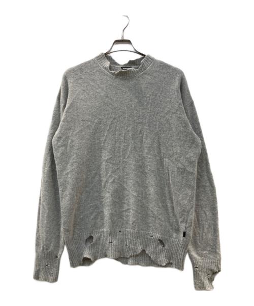 DIESEL（ディーゼル）DIESEL (ディーゼル) アルパカ混ダメージニット グレー サイズ:Lの古着・服飾アイテム