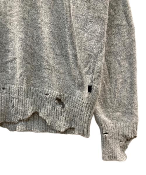 DIESEL（ディーゼル）DIESEL (ディーゼル) アルパカ混ダメージニット グレー サイズ:Lの古着・服飾アイテム