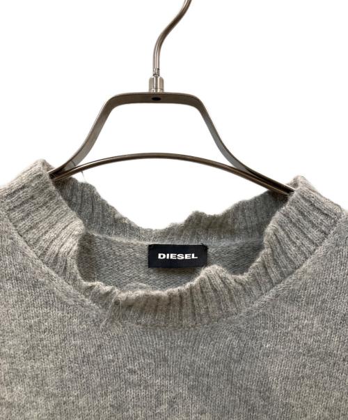 DIESEL（ディーゼル）DIESEL (ディーゼル) アルパカ混ダメージニット グレー サイズ:Lの古着・服飾アイテム