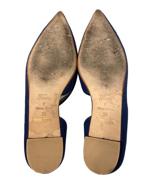 TSURU by MARIKO OIKAWA（ツルバイマリコオイカワ）Tsuru by Mariko Oikawa (ツルバイマリコオイカワ) ビジューバックルパンプス ネイビー サイズ:SIZE 35の古着・服飾アイテム