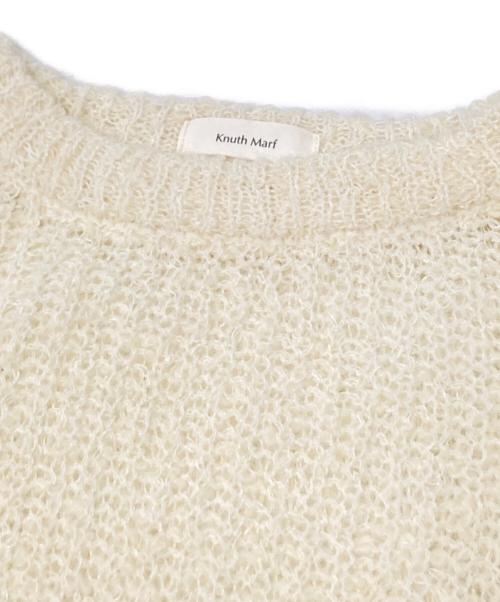 Knuth Marf（クヌースマーフ）Knuth Marf (クヌースマーフ) jaguard sheer knit アイボリー サイズ:Fの古着・服飾アイテム