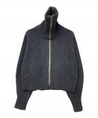 NKNITンニット）の古着「zipper double collar KNIT」｜グレー