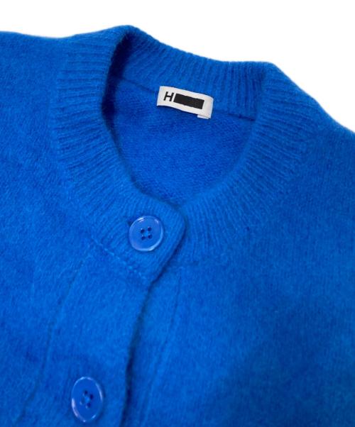 H BEAUTY&YOUTH（エイチ ビューティー&ユース）H BEAUTY&YOUTH (エイチ ビューティー&ユース) チャイニーズラクーンカシミヤ カーディガン ブルー サイズ:下記参照の古着・服飾アイテム