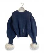 Bibiy.ビビィ）の古着「ADELE FUR KNIT」｜ネイビー