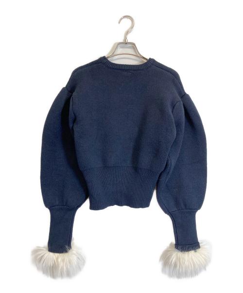 Bibiy.（ビビィ）Bibiy. (ビビィ) ADELE FUR KNIT ネイビー サイズ:FREEの古着・服飾アイテム