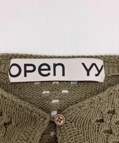 OPEN YY（オープンワイワイ）OPEN YY (オープンワイワイ) ARGYLE POINTELLE KNIT ボレロ オリーブ サイズ:1の古着・服飾アイテム