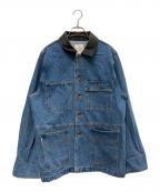 Sea Room lynnシールームリン）の古着「ECO Leather collarカバーオール」｜インディゴ