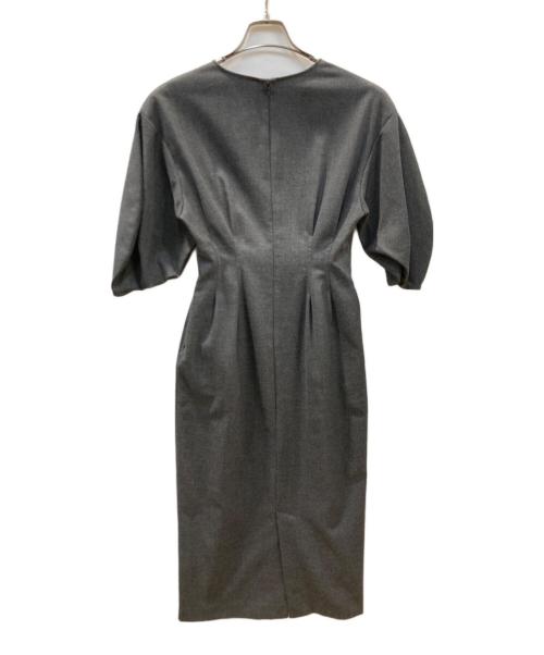 VERMEIL par iena（ヴェルメイユ パー イエナ）VERMEIL par iena (ヴェルメイユ パー イエナ) P/Ryツイルウエストシェイプ パフスリーブワンピース グレー サイズ:36の古着・服飾アイテム