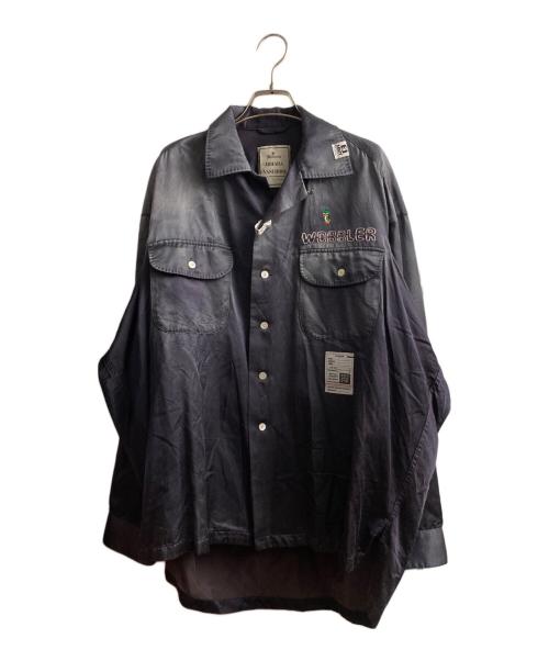 Maison MIHARA YASUHIRO（メゾン ミハラ ヤスヒロ）Maison MIHARA YASUHIRO (メゾン ミハラ ヤスヒロ) 24AW Bleached Satin Shirt パープル サイズ:46の古着・服飾アイテム