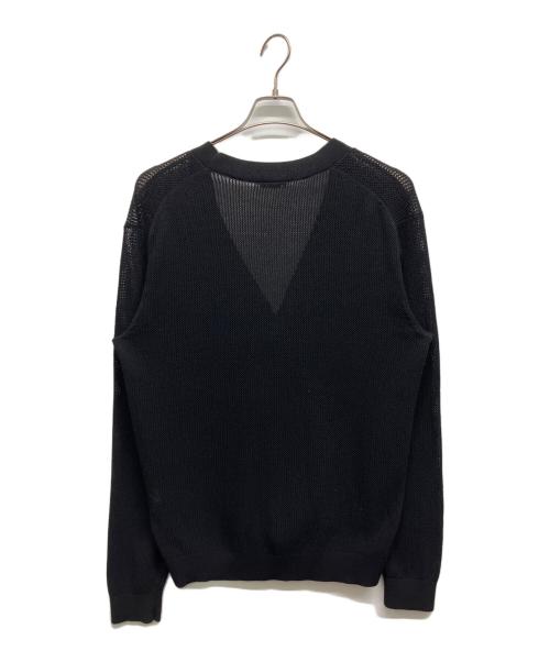 UNITED ARROWS TOKYO（ユナイテッドアローズトウキョウ）UNITED ARROWS TOKYO (ユナイテッドアローズトウキョウ) コットン ポリエステル メッシュ カーディガン ―ウォッシャブル― ブラック サイズ:Lの古着・服飾アイテム