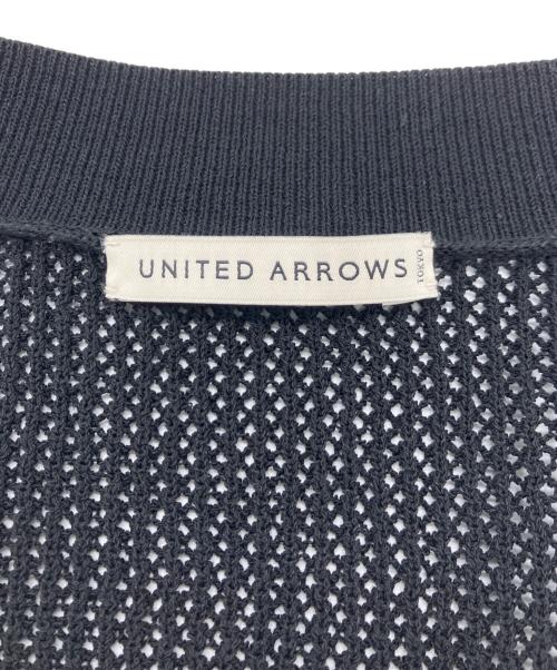 UNITED ARROWS TOKYO（ユナイテッドアローズトウキョウ）UNITED ARROWS TOKYO (ユナイテッドアローズトウキョウ) コットン ポリエステル メッシュ カーディガン ―ウォッシャブル― ブラック サイズ:Lの古着・服飾アイテム
