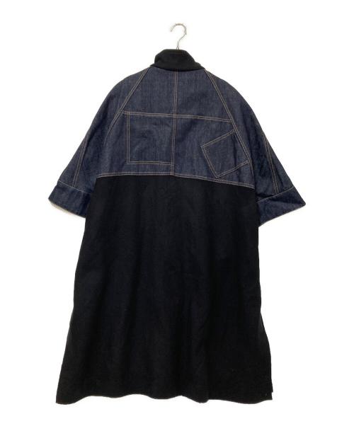 ZARA（ザラ）ZARA (ザラ) デニムドッキングポンチョコート ブラック サイズ:US:Mの古着・服飾アイテム