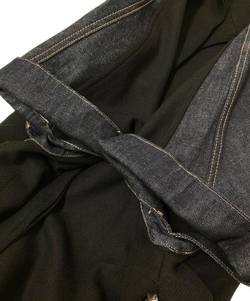 ZARA（ザラ）ZARA (ザラ) デニムドッキングポンチョコート ブラック サイズ:US:Mの古着・服飾アイテム