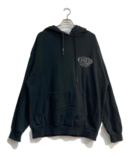 XG PRODUCTS（エックスジー・プロダクツ）XG PRODUCTS (エックスジー・プロダクツ) Pigment Dyed Pullover Hoodie ブラック サイズ:Lの古着・服飾アイテム