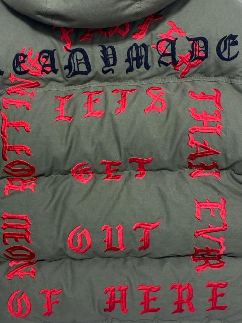 READYMADE（レディメイド）READYMADE (レディメイド) Cali Thornhill DeWitt (カリ ソーンヒル デウィット) DOWN JACKET オリーブ サイズ:1の古着・服飾アイテム