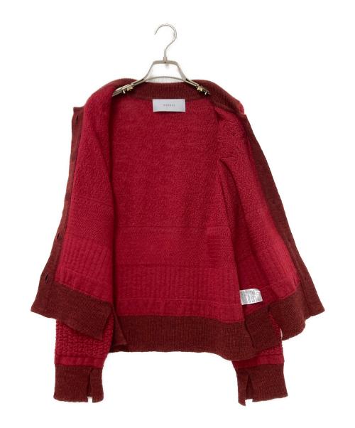MURRAL（ミューラル）MURRAL (ミューラル) トリリウム刺繍ニットシャツカーディガン 25年モデル レッド サイズ:Fの古着・服飾アイテム