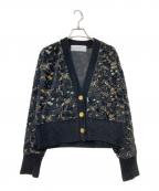 MURRALミューラル）の古着「カモフラージュ刺繍ニットカーディガン 25年モデル」｜ブラック