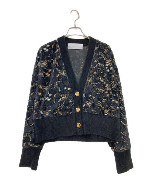 MURRAL（ミューラル）MURRAL (ミューラル) カモフラージュ刺繍ニットカーディガン 25年モデル ブラック サイズ:Fの古着・服飾アイテム